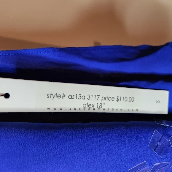 Revolve Susana Monaco NWT Cobalt Blue Mini Cocktail Slip Dress Sequins Sz Small - Picture 3 of 8